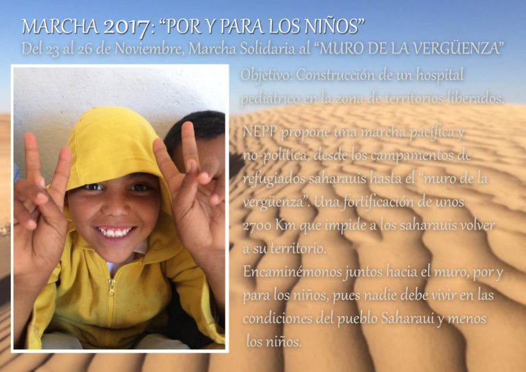 Marcha promovida por la fundación privada NEPP para construir un hospital pediátrico en los campos de refugiados saharauis